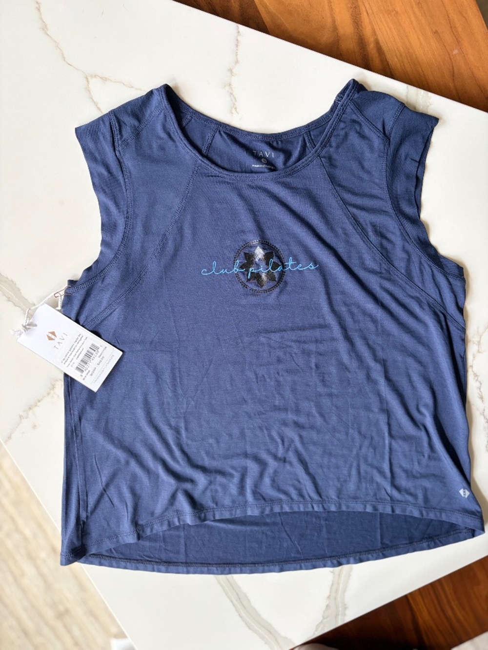 Tavi Club Pilates Evolution Tank Navy Size Small NWT